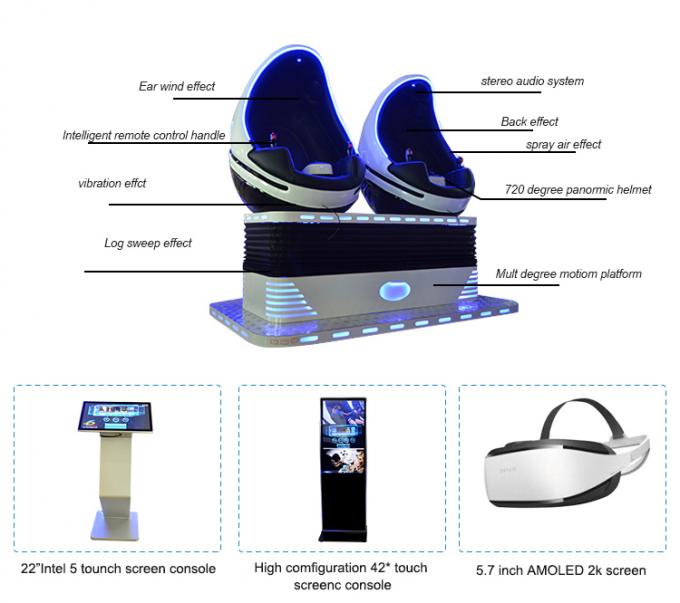 Vergnügungsparkausrüstung 9d Virtual Reality Stuhl Elektrischer 1/2 / 3 Sitz 9D VR zu verkaufen