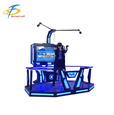 Mittelfase VR HTC Vive 9D Standing Game Plattform ️ Interaktiver Raum-Skala VR-Simulator mit 100+ Spielen, hochauflösendem VR-Headset, Münze oder Kartenzahlung für Arcades