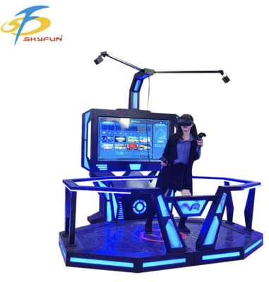 Mittelfase VR HTC Vive 9D Standing Game Plattform ️ Interaktiver Raum-Skala VR-Simulator mit 100+ Spielen, hochauflösendem VR-Headset, Münze oder Kartenzahlung für Arcades