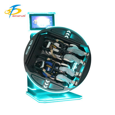 360-Grad-VR-Simulator Elektrische Rotation Vielfältige Spiele Bequeme Sitze Futuristisches Design Duales Sicherheits-Headset Flexibel