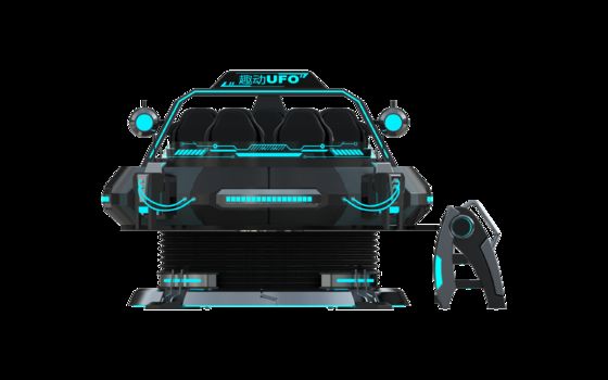 Personalisierter FUN UFO 5-Sitzer VR-Kinosimulator. Multiplayer 9D VR Motion Ride mit DPVR-Brille, 32-Zoll-Monitor, zuverlässiger Sempre Wire Loop und großem Bewegungssystem.