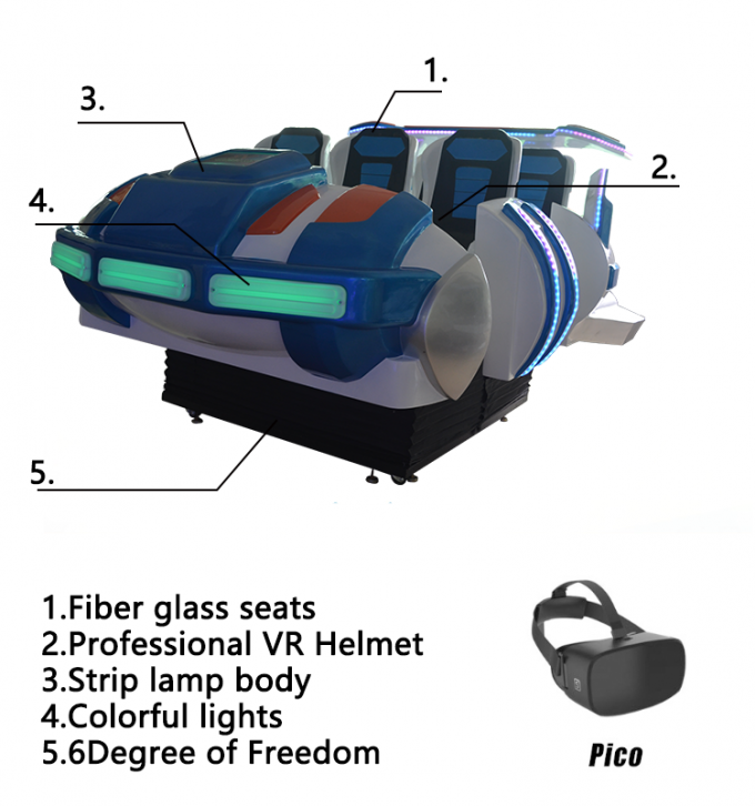 Maschine Gold-Lieferanten-multi Sitz-6seats 9d theater+6seats 9d vr virtueller Realität